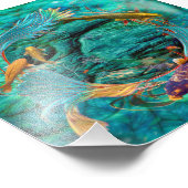 Koi Fish SWIMMING IN FRIEDEN Fotodruck (Ecke)