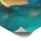 Koi Fish "SWIMMING IN FRIEDEN" Poster (Ecke)