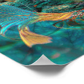 Koi Fish "SWIMMING IN FRIEDEN" Poster (Ecke)