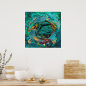 Koi Fish "SWIMMING IN FRIEDEN" Poster (Küche)