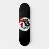 Koi Fish Taiji Circle Japanische Kunst schwarz und Skateboard (Vorne)