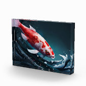 Koi Fish Taiji Japanisch Art Koi Fischteich Fotoblock (Rechts)