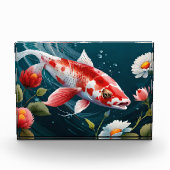 Koi Fish Taiji Japanisch Art Koi Fish Gemälde Fotoblock (Vorderseite)