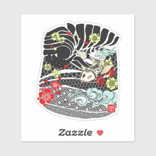 Koi Fish Tattoo Aufkleber (Blatt)