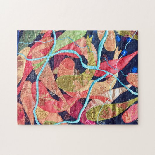 Koi Fish Textile Art Puzzle (Horizontal)