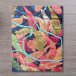 Koi Fish Textile Art Puzzle<br><div class="desc">Dieses ungewöhnliche Bild des Koi Fischen schwimmen wurde ursprünglich in Textilien gemacht. Kleine Stücke Stoff zusammengenäht, um die Schönheit eines koi gefüllten Teiches und seine Reflexionen zu repräsentieren. Original Textile Kunst © Michele Davies.</div>