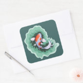 Koi Fish Themed Quadratischer Aufkleber (Umschlag)