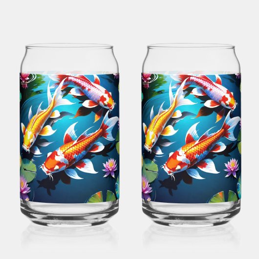 Koi Fish Trinkbehälter Set Dosenglas (Rückseite)