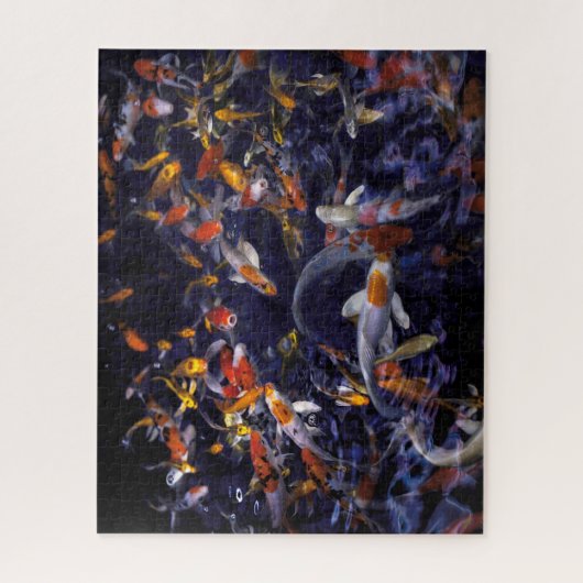 KOI FISH ÜBER FLOWING JIGSAW PUZZLE (Vertikal)
