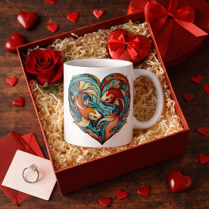 Koi Fish Valentine Kaffeetasse