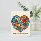 Koi Fish Valentine Postkarte (Stehend Vorderseite)