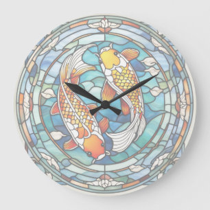 Koi Fish verkettetes Glas Japanisch Asain Fish Uhr