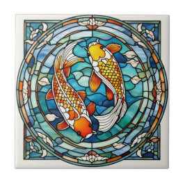 Koi Fish verkettetes Glas Japanischer Asain Fisch Fliese