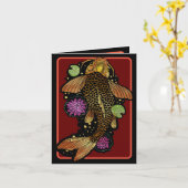 Koi Fish Vielen Dank Karte (Gelbe Blume)