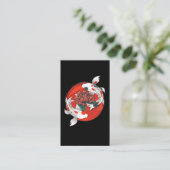 Koi Fish Water Lily Japanische Kunst Visitenkarte (Stehend Vorderseite)