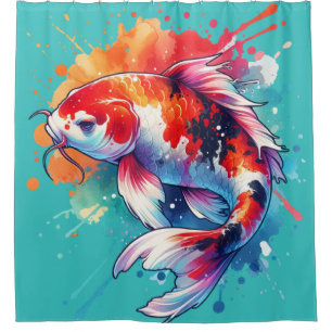 Koi Fish Watercolor Duschvorhang