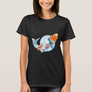 Koi Fish Watercolor Kunst, Dichtung und Musik T-Shirt