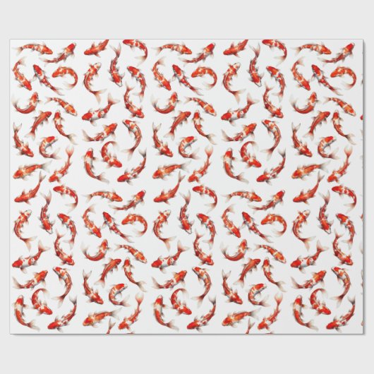 Koi fish watercolor pattern geschenkpapier (Flach)