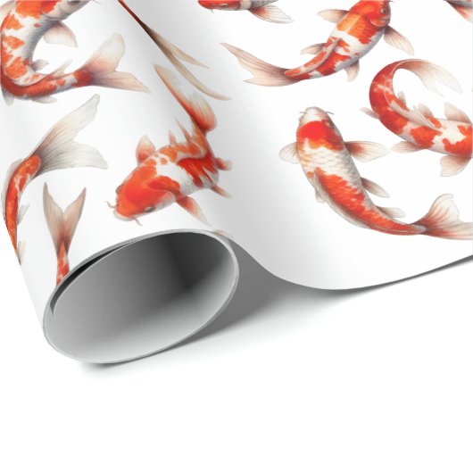 Koi fish watercolor pattern geschenkpapier (Rolleneckpunkt)