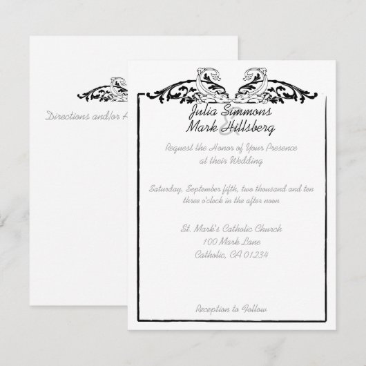 Koi Fish Wedding Einladungen (Vorne/Hinten)