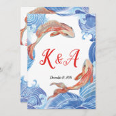 KOI FISH WEDING INVITATION CARD EINLADUNG (Vorne/Hinten)