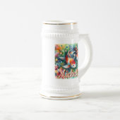 Koi Fish Whimsical Watercolor Personalisiert Bierglas (VorderseiteRechts)