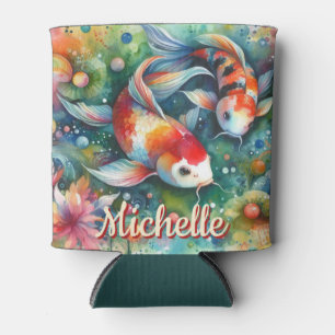 Koi Fish Whimsical Watercolor Personalisiert Dosenkühler