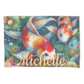 Koi Fish Whimsical Watercolor Personalisiert Kissenbezug (Vorderseite)