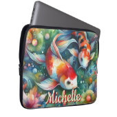 Koi Fish Whimsical Watercolor Personalized Laptopschutzhülle (Vorne Rechts)