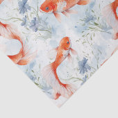 Koi Fish White Winter Pond Decoupage Seidenpapier (Ausschnitt)