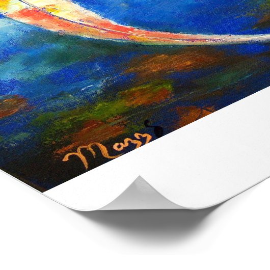 Koi Fish with Cloud Reflections Art Poster (Ecke)