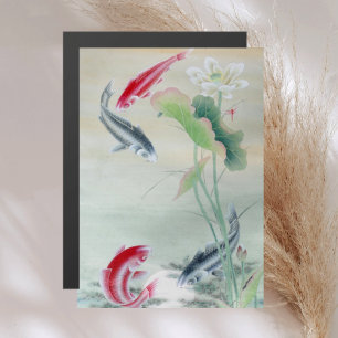Koi Fish with Lotus Magnetkarte