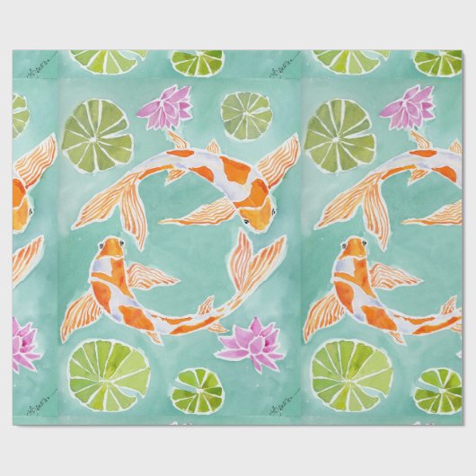 Koi Fish Wrapping Paper Geschenkpapier (Flach)
