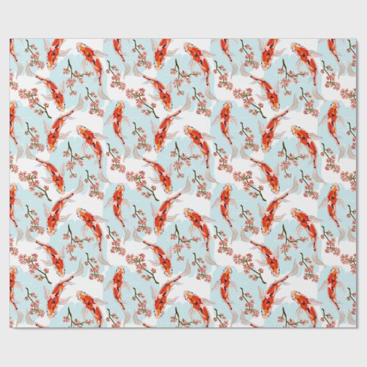 Koi Fish Wrapping Paper Geschenkpapier (Flach)