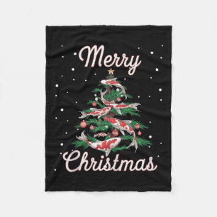 Koi Fish Xmas Tree Koi Carp Weihnachtsbaum Fleecedecke
