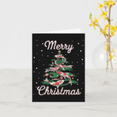 Koi Fish Xmas Tree Koi Carp Weihnachtsbaum Karte (Gelbe Blume)
