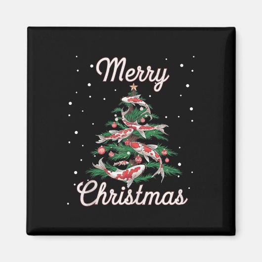 Koi Fish Xmas Tree Koi Carp Weihnachtsbaum Magnet (Vorne)