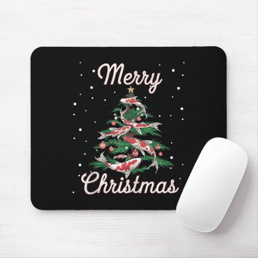 Koi Fish Xmas Tree Koi Carp Weihnachtsbaum Mousepad (Mit Mouse)