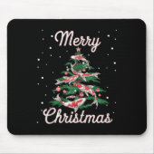 Koi Fish Xmas Tree Koi Carp Weihnachtsbaum Mousepad (Vorne)