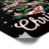 Koi Fish Xmas Tree Koi Carp Weihnachtsbaum Poster (Ecke)