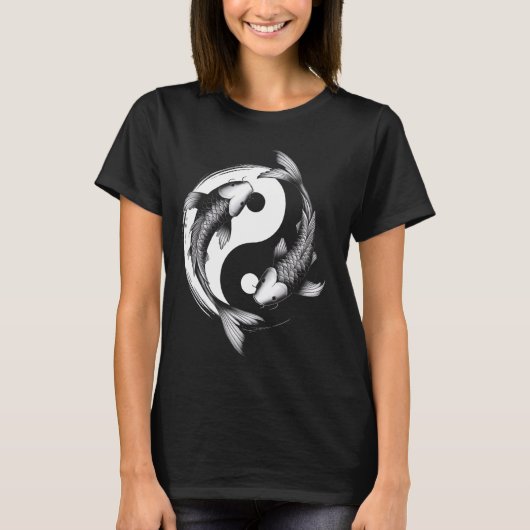 Koi Fish Yang Symbol Design Grafische T-Shirts (Vorderseite)
