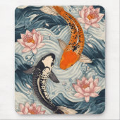 Koi Fish Yang Yang Lotus Art Mousepad (Vorne)