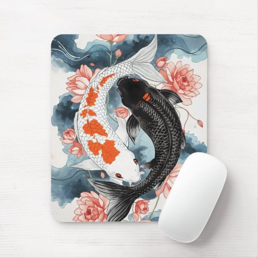 Koi Fish Yang Yang Lotus Art Mousepad (Mit Mouse)
