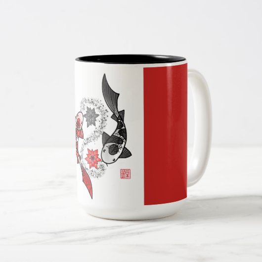 Koi Fish Yin Yang Tasse (VorderseiteRechts)