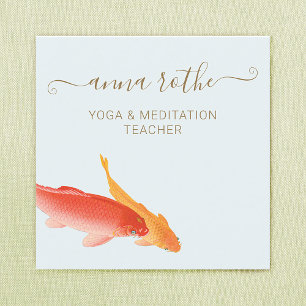 Koi Fish Yoga und Meditation Lehrer Quadratische Visitenkarte