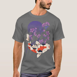 Koi Full Moon Cherry Blossom Nishikigoi Japanisch T-Shirt