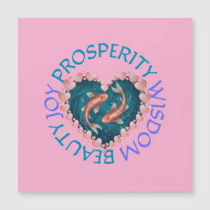 Koi Glück rosa und türkis magnetische Karte
