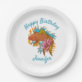 Koi Goldfish Birthday Paper Teller asiatisch (Vorderseite)