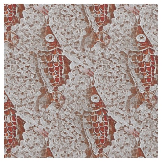 Koi Goldfish Lace Stoff (Nahaufnahme)