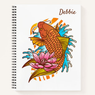 Koi Goldfish Wohngestaltung Notebook Asien Notizblock